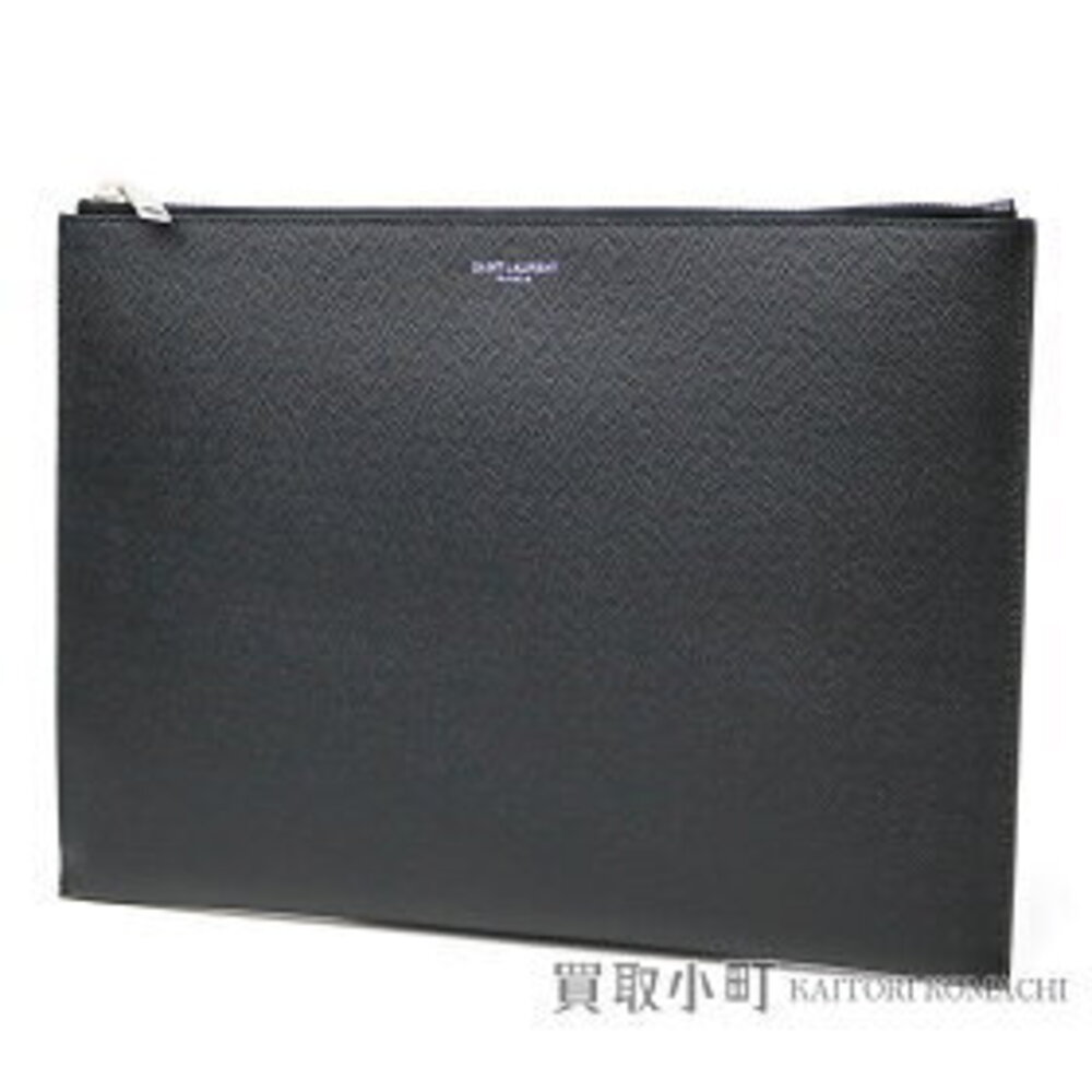 Yves Saint Laurent Zippered Tablet Sleeve Grained Poudre Leather document - Picture 1 of 1